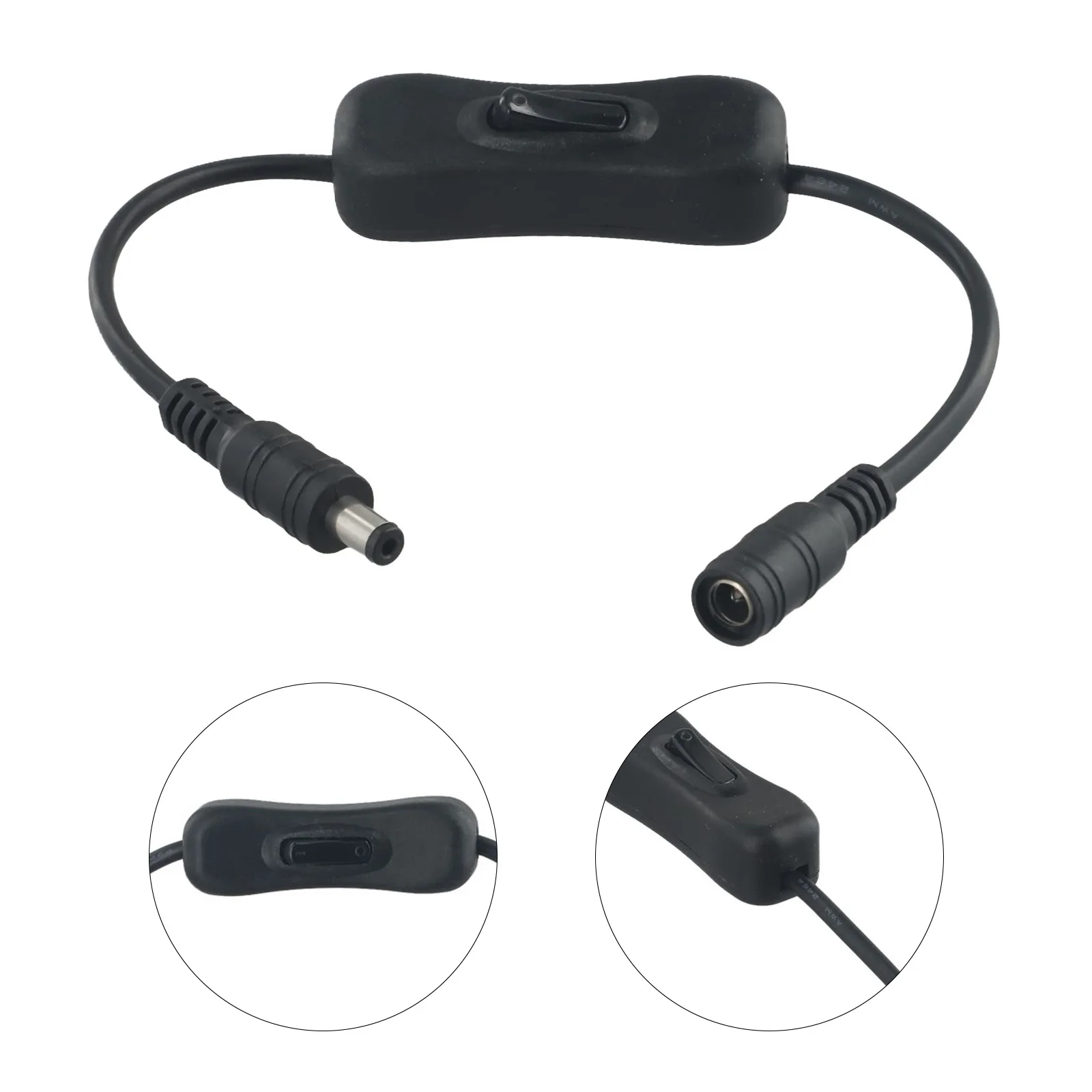 Innovative DC Inline Rocker Switch Cable with On/Off Functionality Compatible with a Range of Electronic Devices