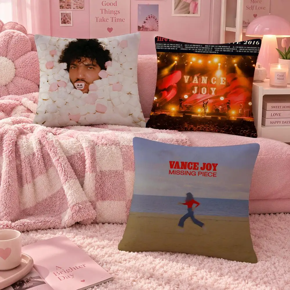 Singer Indie Folk Vance Joy Cushion Cover Soft Throw Pillow Cover Washable Plush Cushion Case for Sofa Bed Living Room