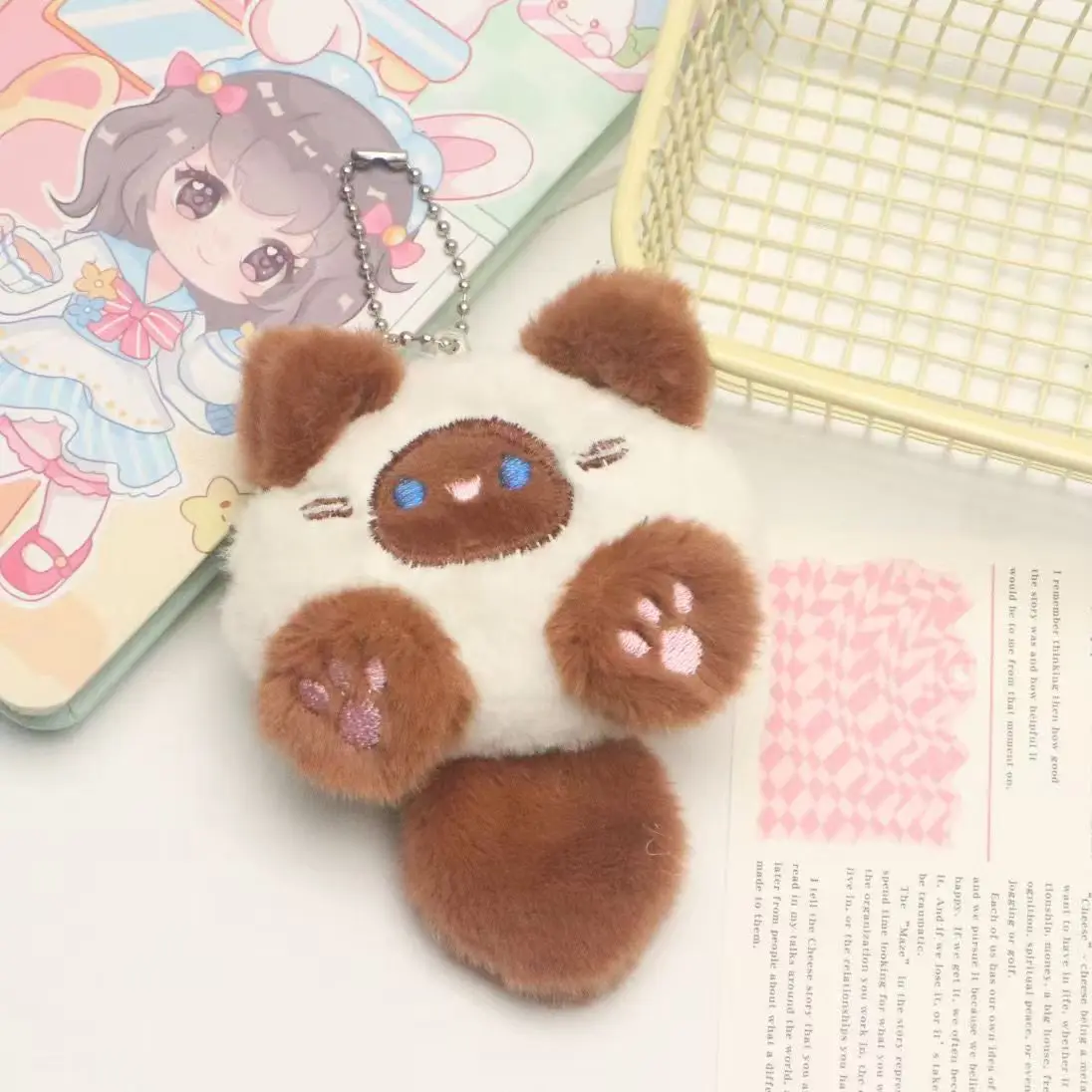 Niedlicher Plüsch-Katzen-Schlüsselanhänger – Rucksack-Charm, Taschenanhänger für Mädchen, Paar-Geschenke, Stofftier-Puppendekor