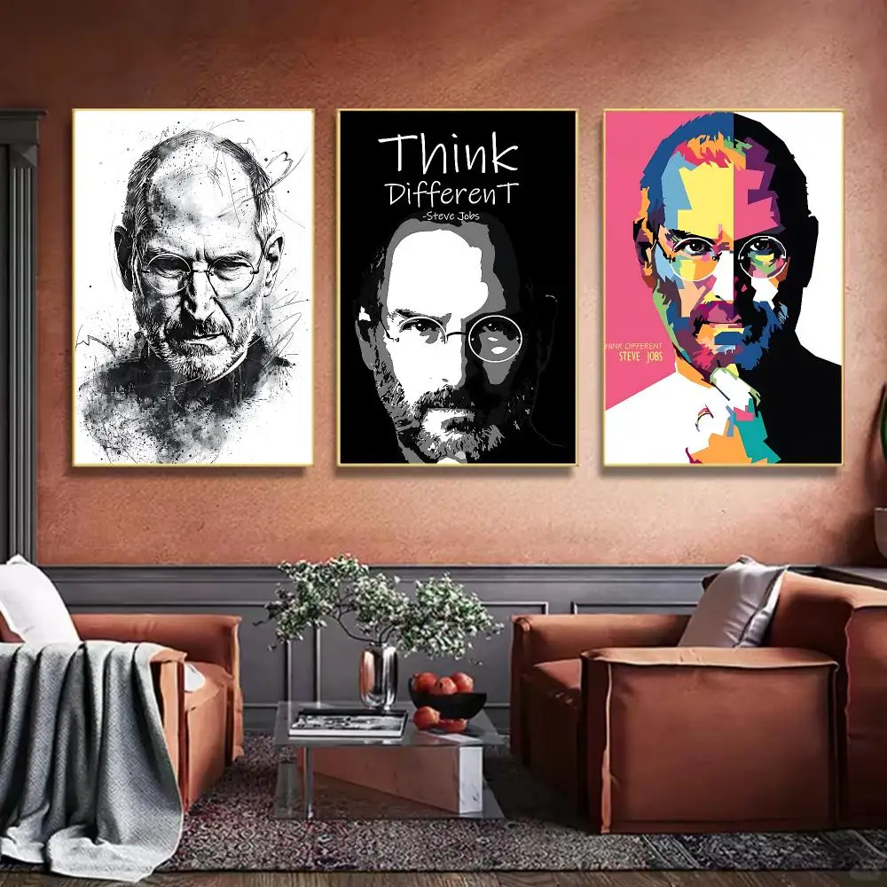 Hot Famous Man S-Steve Jobs Painting Calligraphy HD Canvas Art Print Wall Decor for Bars Coffee Shops Clubs Rooms