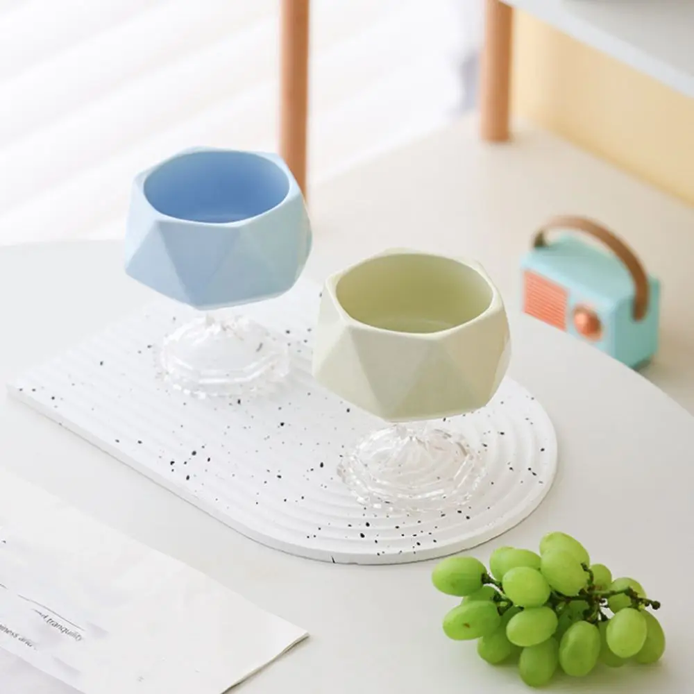 Fashion Ceramic French Vintage Dessert Bowl Geometric Decorative Ice Cream Cup Modern Style Yogurt Bowl Hotel
