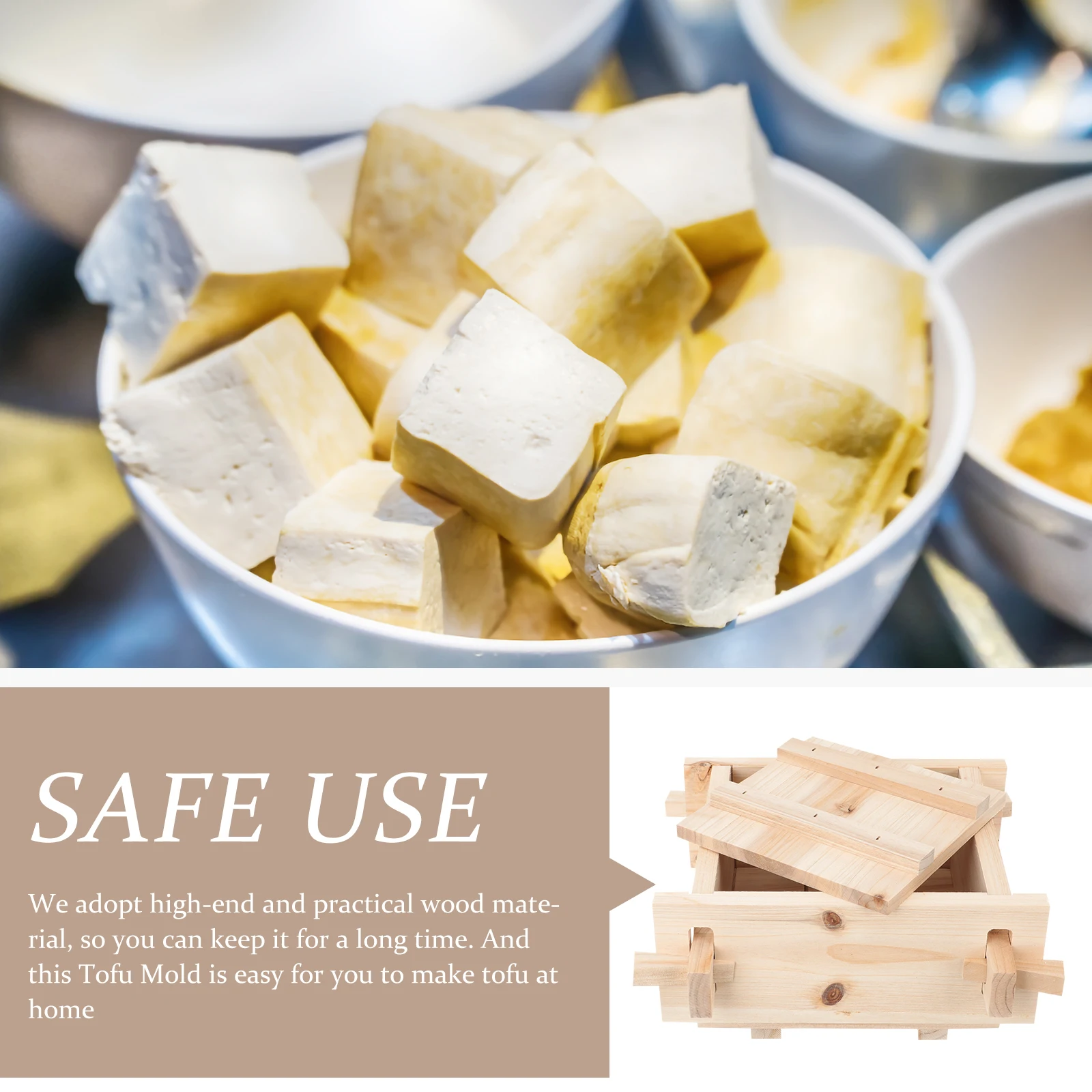 

Tofu Press Wooden Mold Practical Home Bean Curd Maker Easy Use Lightweight Sturdy Design Convenient Cooking Tool