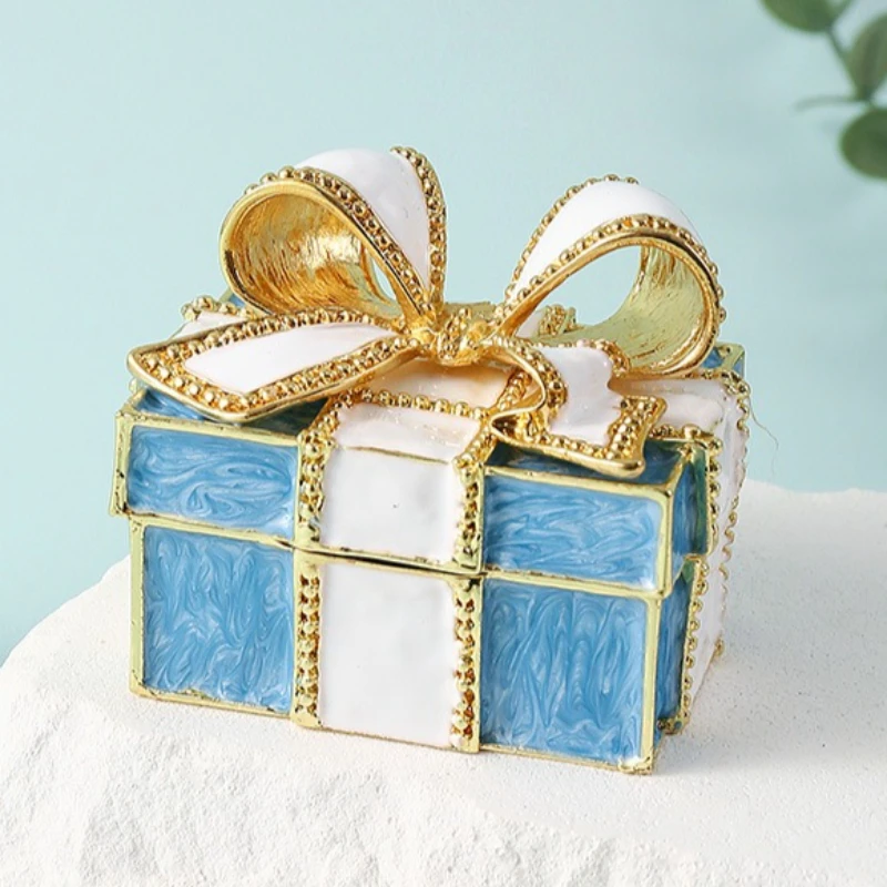 Portable Jewelry Box Bow Style Jewelry Case Ring Necklace Storage Chest Modern Minimalist Jewelry Container Luxury Gift Boxes