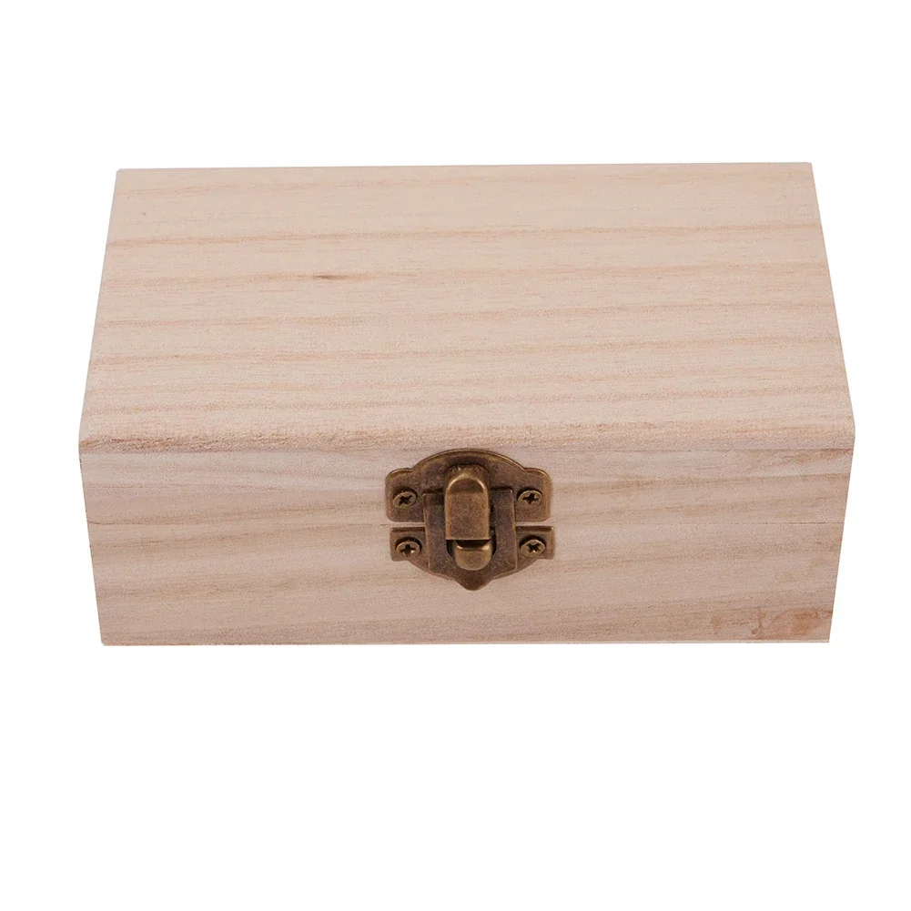 

Jewelry Organizer Box Plain Wood Wooden Square Hinged Storage Boxes Craft Gift Box Storage Organizer