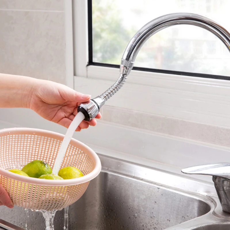 Cabeça de Pulverização Rotativa 360 Graus para Torneira de Cozinha, Filtro Economizador de Água, Bico Adaptador Universal de Aço Inoxidável
