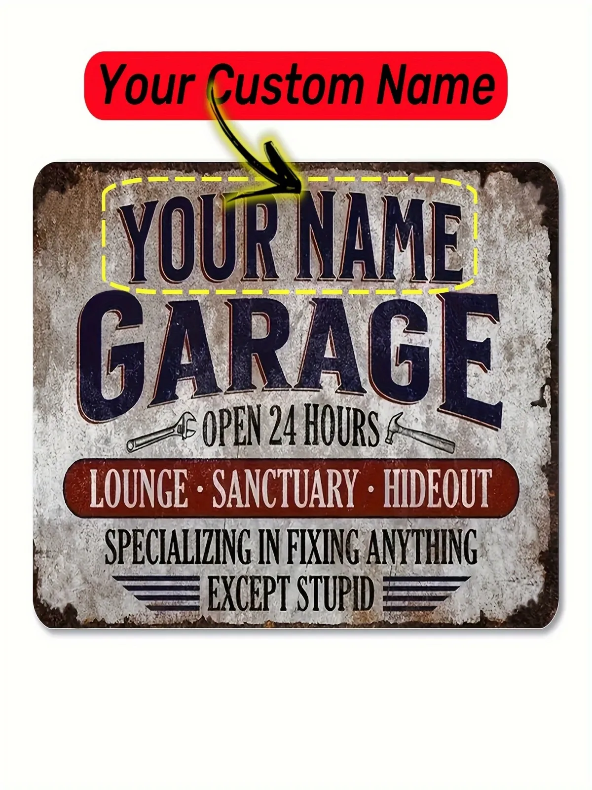 Custom 8x12" Retro Aluminum Sign for Car - Weatherproof Vintage Metal Plaque with Pre-drilled Holes for Garage Home Decor