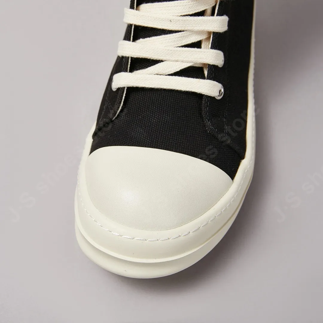 الكلاسيكية حذاء قماش أسود ماركة R-o حذاء الرجال عالية أعلى أحذية النساء حذاء كاجوال حذاء رياضة فاخر حذاء بوت بطول الكاحل الدانتيل يصل الأحذية المسطحة #5