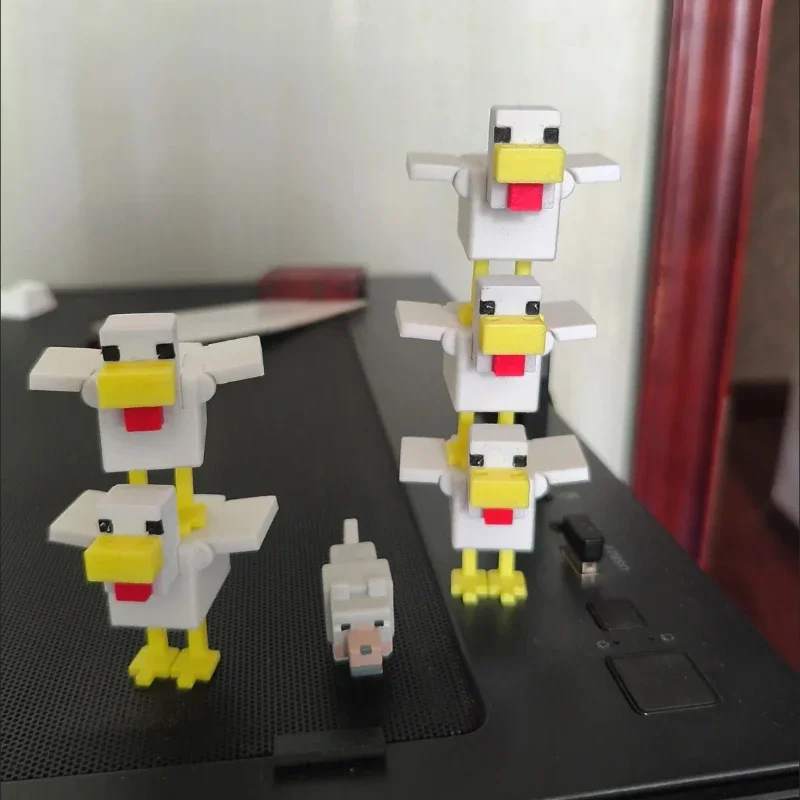 تمثال دجاج ثعلب ساحر بمفاصل متحركة، مصنوع من البلاستيك المتين، مناسب لتزيين المنزل والهدايا.