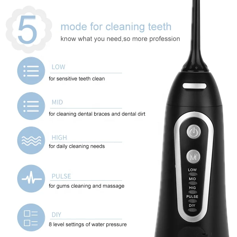 Tooth cleaner Water Pick Electric Cordless oral irrigator Portable ultrasonic Dental Water flosser