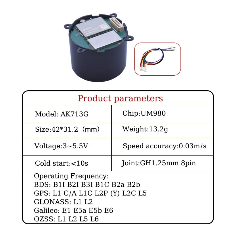 Voor PX4 Lichtgewicht Prestaties Drone UM980 Kompas RM3100 IST8310 & Spiraal Antenne Volledige Frequentie Hoge precisie RTK Ontvanger