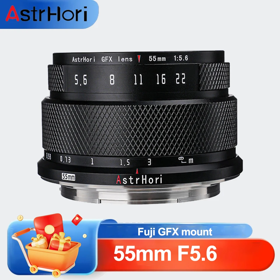 

AstrHori 55mm F5.6 Medium Format Portrait Street View Lens Manual Focus Fixed Focus Camera Lens for Fuji GFX mount