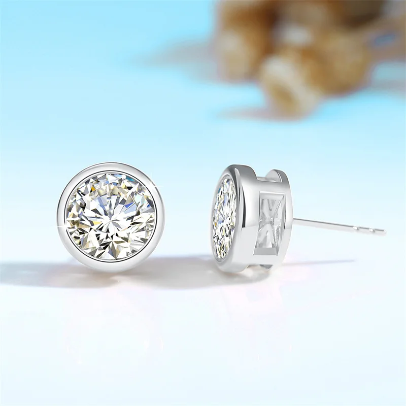 Imagem -04 - Brincos Moissanite para Mulheres Ouro 18k 100 Real com Certificado Jóias de Luxo Brincos Studs Tendência Presente Au750