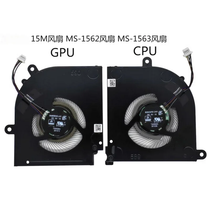 H For MSI Stealth 15M MS-1562 MS-1563 Laptop Cpu GPU Cooling Cooler Fan