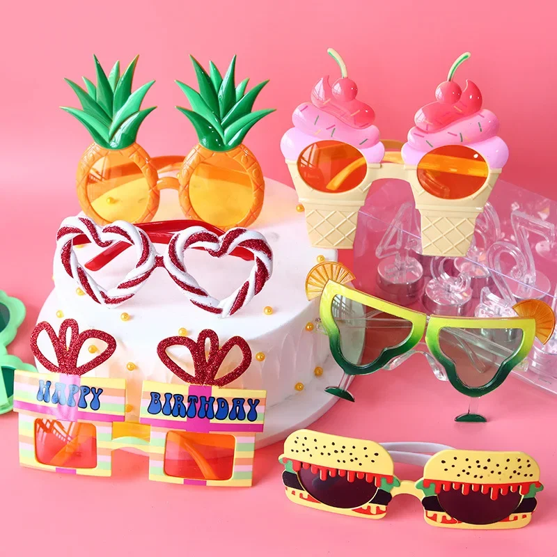 Cute Funny Glasses Happy Birthday Party for Children Glasses Cake Decoration Photography Props Birthday Glasses