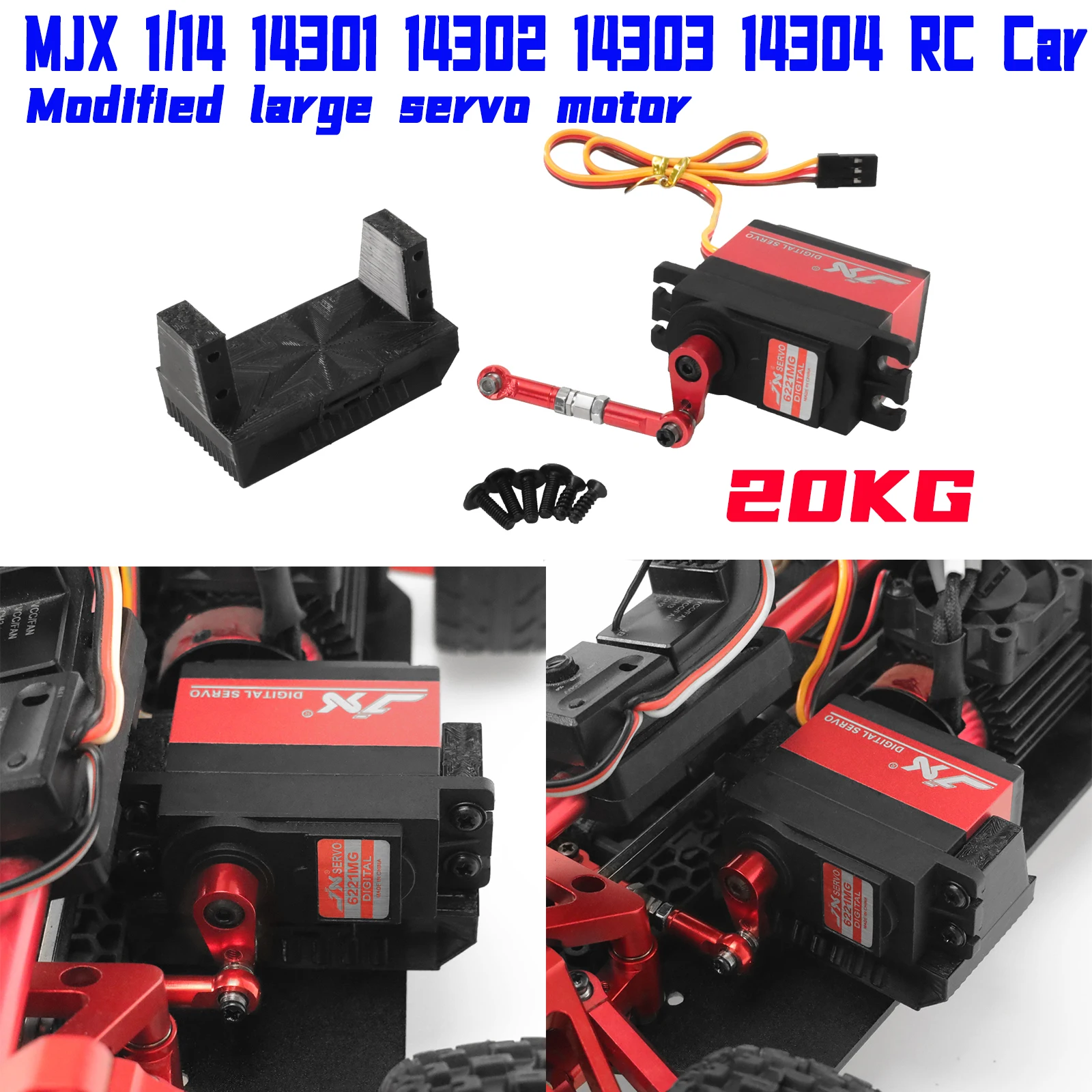 3D Printing Modification 20kg Standard Servo Seat Set For MJX HYPER GO 1/14 14301 14302 14303 14304 RC Car Accessories