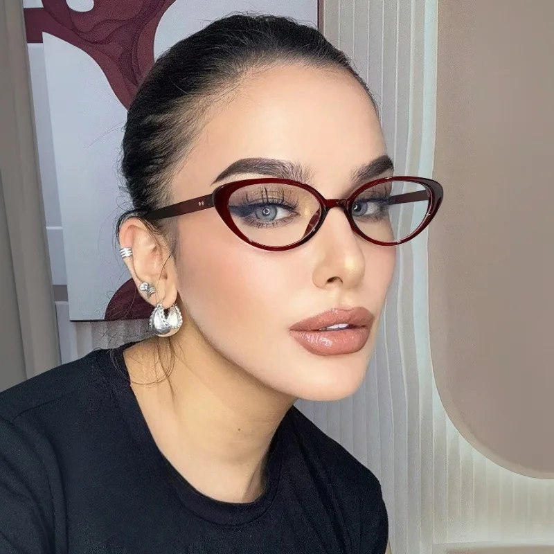 

Простая и стильная маленькая оправа «кошачий глаз» с защитой от синего света, компьютерные линзы, оправа для близорукости, мужские и женские очки для чтения