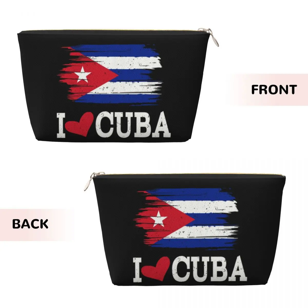 Custom Cuba Cuban Havana Flag Travel Toiletry Bag for Women I Love Cuba Makeup Cosmetic Bag Beauty Storage Dopp Kit