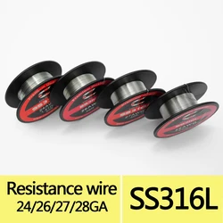 Cable de resistencia SS316L, alambre de calefacción de 30 pies/9 metros para bobinas de bricolaje, alambre de temperatura artificial