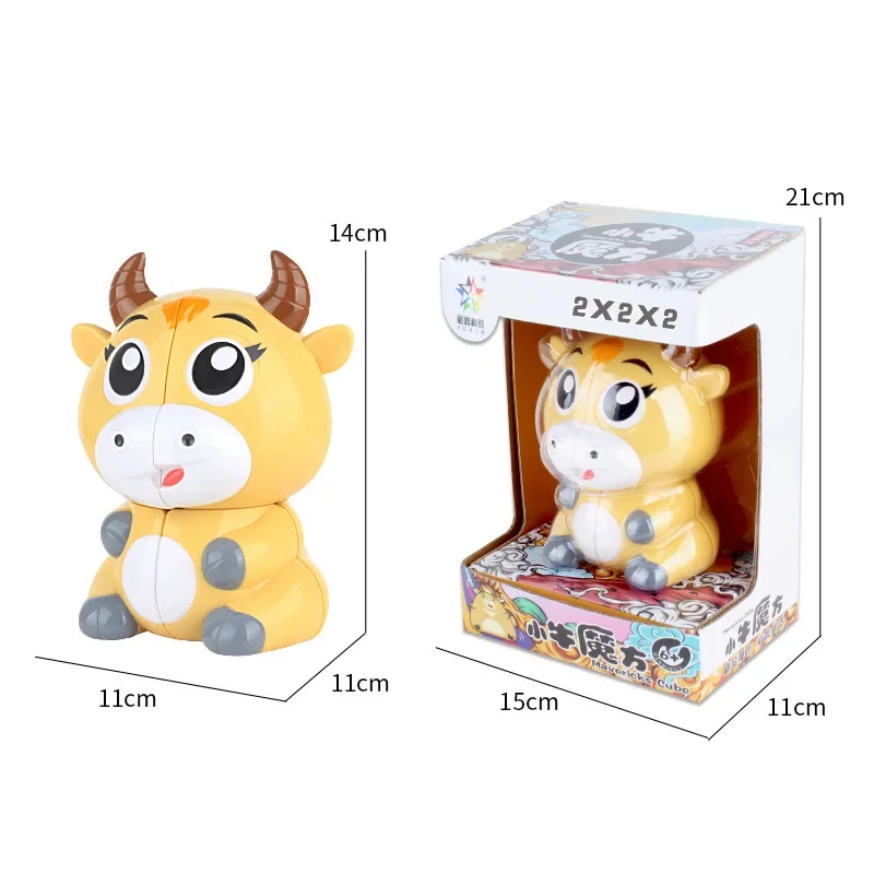 Cubo animal quebra-cabeça panda tigre mouse pinguim brinquedos de estresse cubos mágicos criança brinquedos chaveiro cubo mágico de forma estranha presente antiestresse