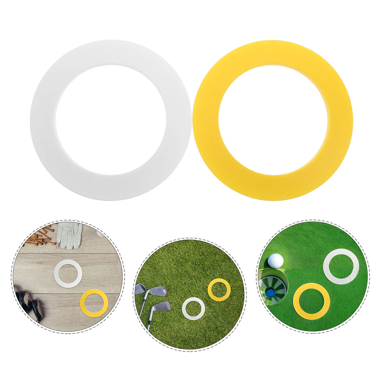 2Pcs Golf Putting Practice Cups Portable Silicone Hole Target Rings for Indoor Outdoor Backyard Training Control