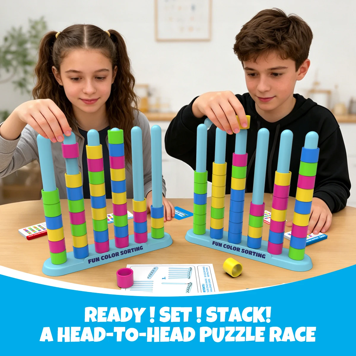 

Color Sorting Stacking Game, Fast-Paced Family Party Toy