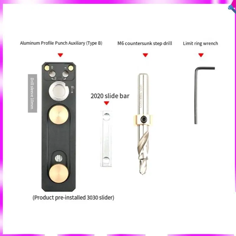 

N96R Track Drill Guide With Sliders Countersunk Step Drill Guide Punch Connection Tool Hole Punching Guide Tools Punch Aid