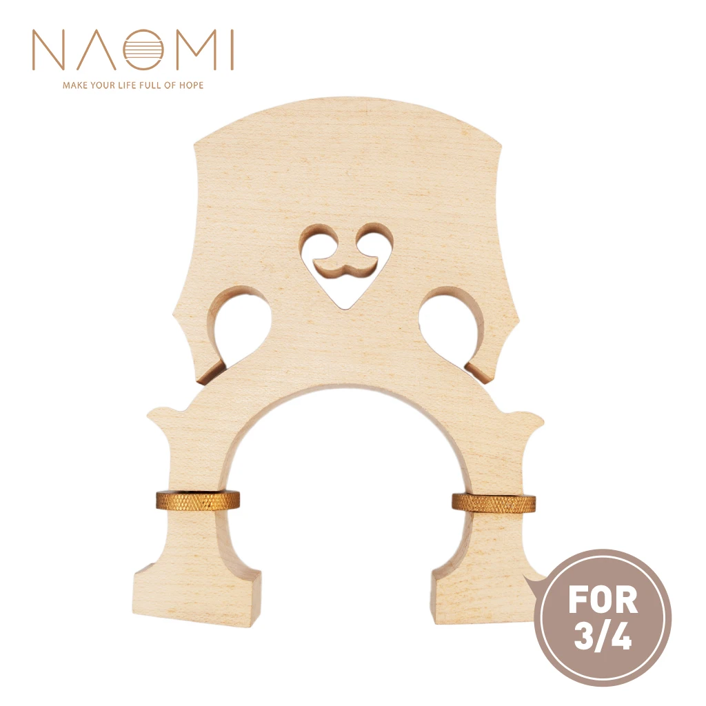 

NAOMI Adjustable 3/4 Size Double Bass Bridge w/ Brass Screws Natural Dried Maple Wood For Upright Bass