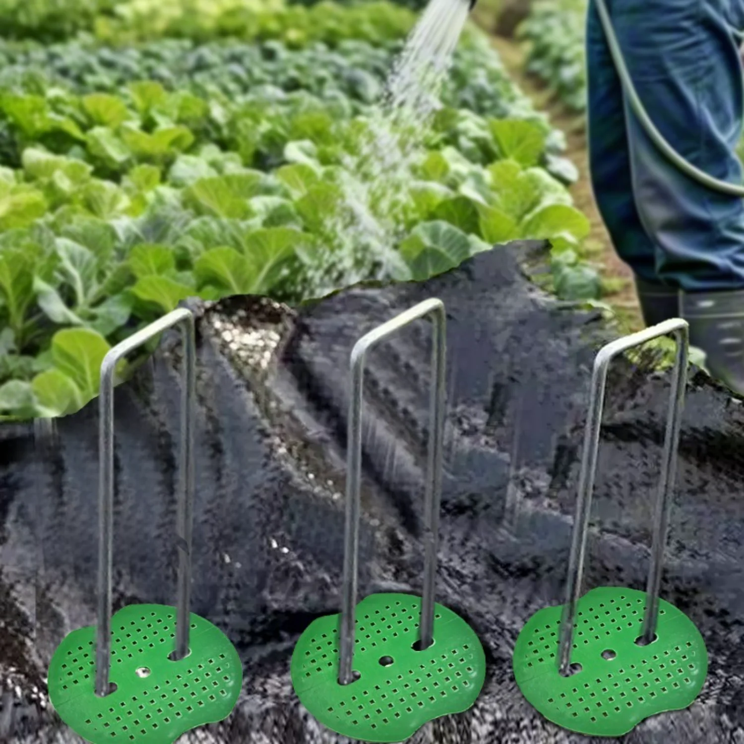 20/100Pcs Landscape Staple Gaskets Plastic Buffer Washer Garden Stakes Pegs Anchoring Landscaping Ground Garden Lawn Fixed Nails