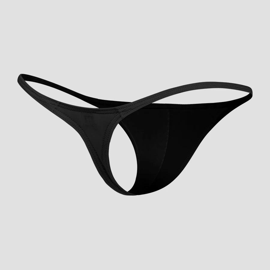 Men's low-waisted solid color U-shaped stretchy tight sexy T-shaped underwear exposing the buttocks thong breathable pants
