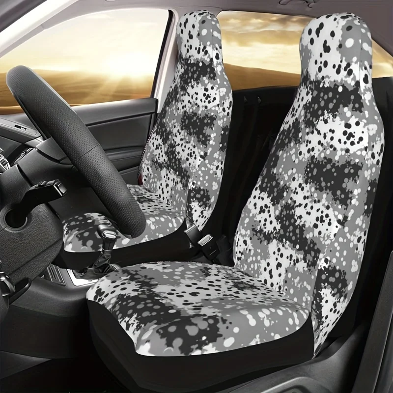 

Grey Leopard 2pcs Car Seat Covers Lightweight Flexible Protection for Your General Motors Seats Car Accessories for Men Women