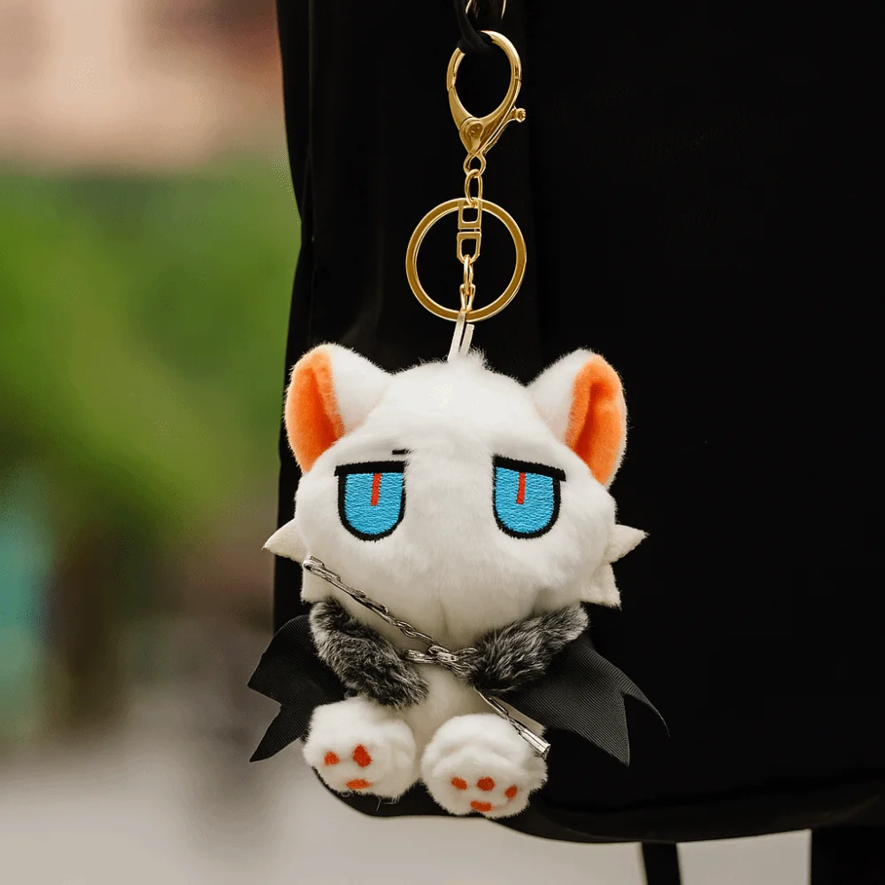 PP algodão demônio gato chaveiro fofo confortável capa gato chaveiro dos desenhos animados pendurado saco de pelúcia pingente meninos e meninas