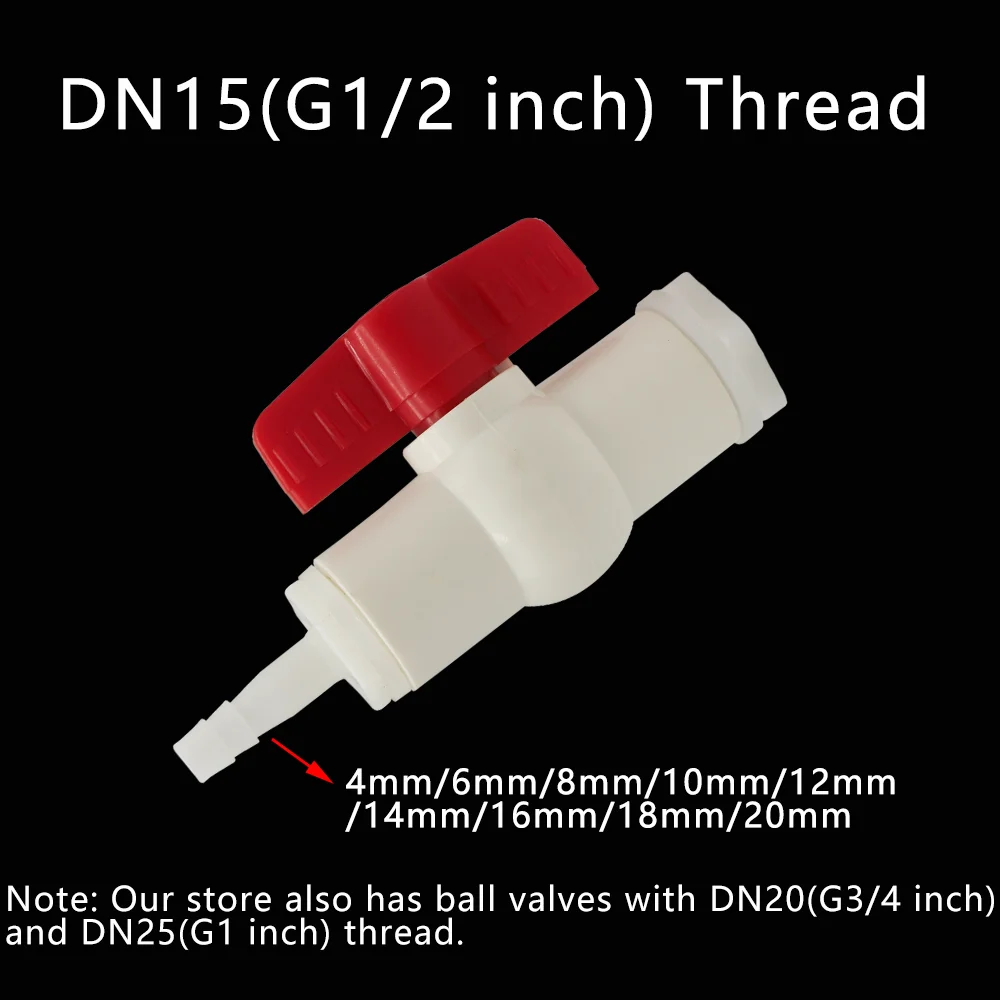 1Pc Water Tank Valve Drain Switch Hose Connector Flow Regulation G1/2 inch DN15 Thread Plastic Garden Irrigation Poultry Farming
