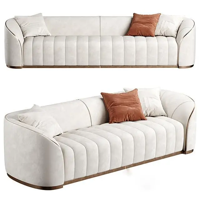 Minimalist Fabric Sofa Modern Minimalist Living Room Three-person Small Apartment Net Red Model Wabi-sabi Cream Sofa