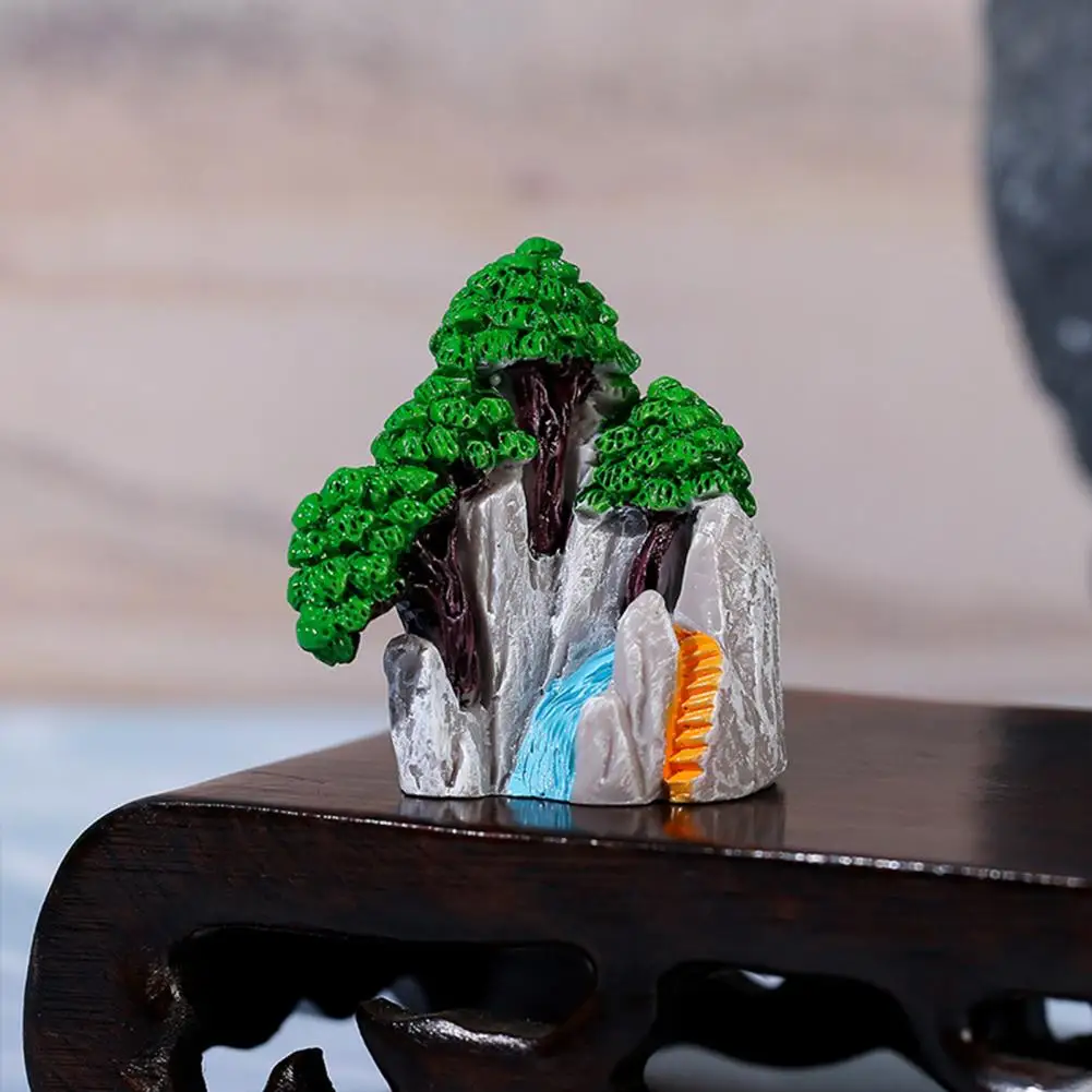 Micro Landscape Ornaments Ecological Bottle Decorations 2pcs Mini Mountain Figurines Resin Tree Sculptures Miniature for Diy