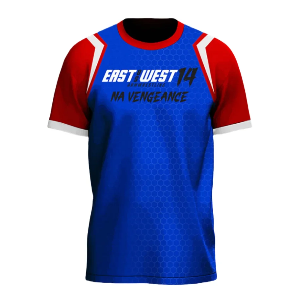 East Vs West 14 Devon Larratt Jersey gulat lengan pergelangan tangan penggemar latihan kebugaran pakaian seragam permainan hari tim lengan pendek