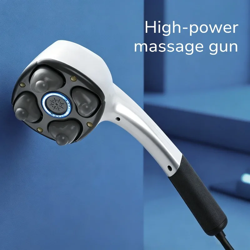 4-head Fascia Machine Gun Professional Ergonomic Powerful Vibration Handheld Muscle Massager Gun Durable Relaxation Treatments