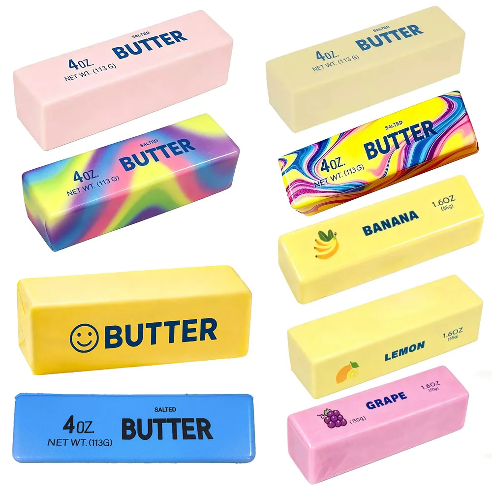 Soft Slow Rebound Butter Stick Realistic Silicone Squeeze Stress Relief Gadget Desk Office Accessory Funny Anti-Anxiety Gift