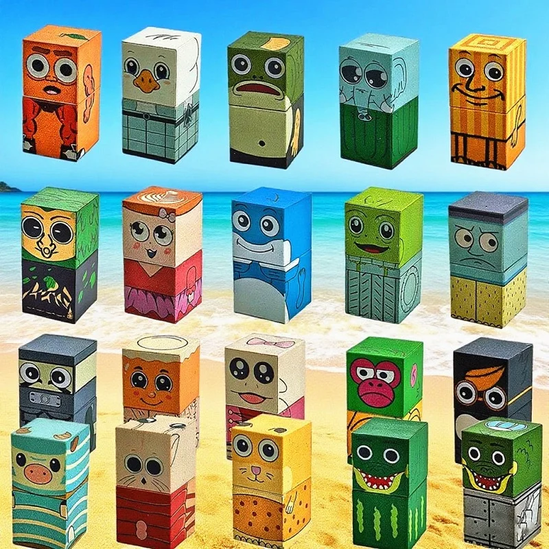 Neue Italiano Brainrot Tung Tung Sahur Magnetische Bausteine DIY STEM kinder Spielzeug Baustein Set Geschenk