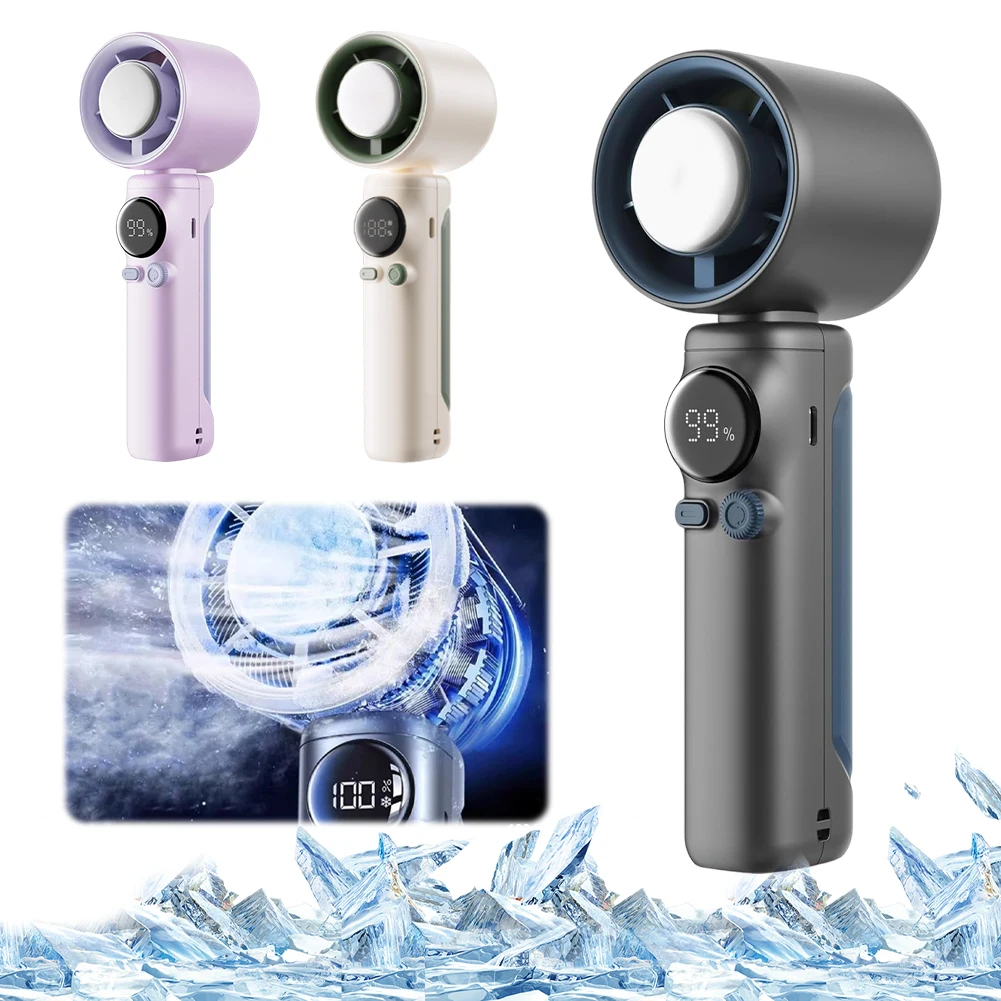 

Портативный ручной вентилятор, 199-скоростной ветер, перезаряжаемый через USB, небольшой карманный вентилятор, цифровой дисплей мощности и скорости для кемпинга, путешествий на открытом воздухе