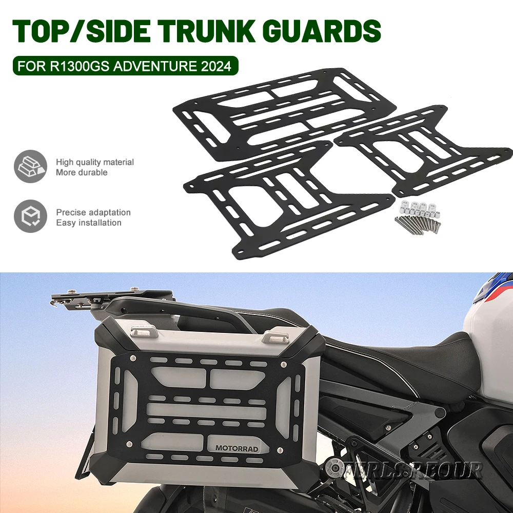 Aluminum alloy tail box protector for BMW R1300GS Adventure motorcycle rear luggage box, rear bag bracket, black, silver