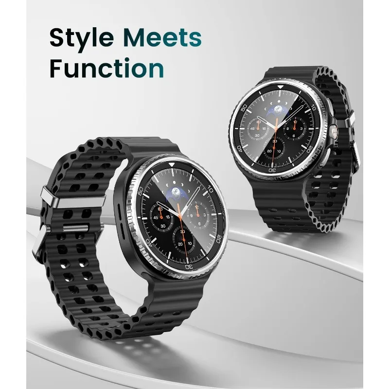 Capa de moldura de metal para samsung galaxy watch 8 clássico 46mm smartwatch pára-choques anel caso decorar galaxy watch8 acessórios clássicos