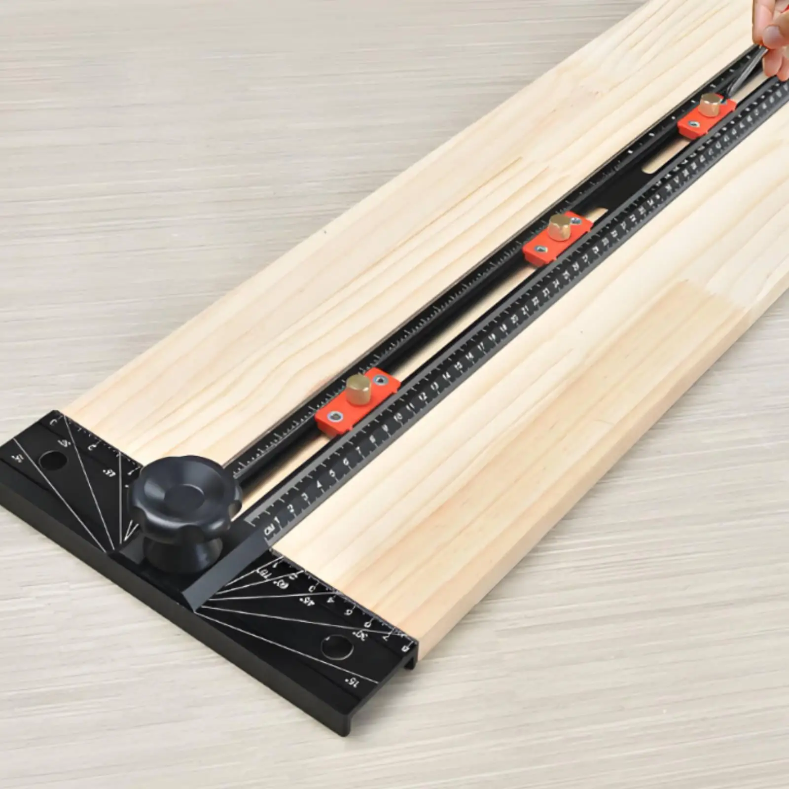 Sliding L Shape T Square Ruler with Orange Sliders for Consistent Reference Lines and Angle Checking