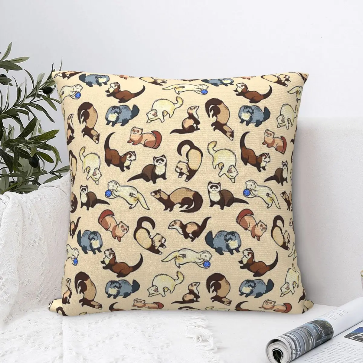 Cat Snakes Pillowcase Polyester Cushion Comfort Throw Pillow Sofa Decorative Cushions Used for Home Bedroom Living Room