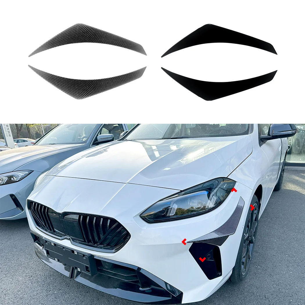Car Front Bumper Splitter Spoiler Air Vent Cover Side Canard For BMW 1 Series F70 2 Series F74 M Sport 2024 2025+ ABS BodyKits