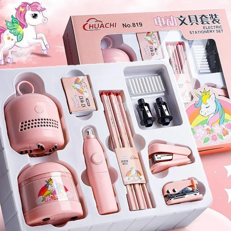 

Электрическая точилка для карандашей, набор электронных канцелярских принадлежностей, ластики, набор механических чистящих средств для детей, художественные школьные принадлежности