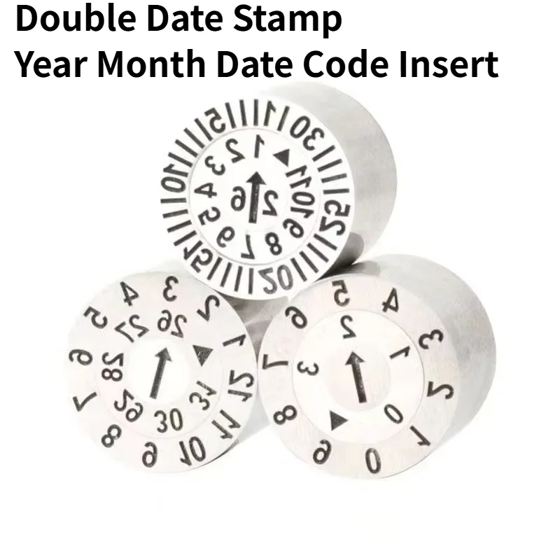 Plastic Injection Double Date Stamp Year Month Date Code Insert for Mold Production Recording