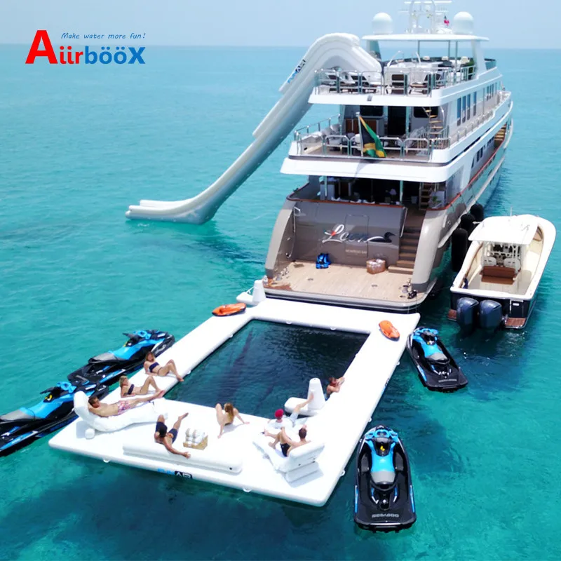 Diving pool with net Anti-drowning water floating table bed Magic carpet yacht Water play entertainment equipment