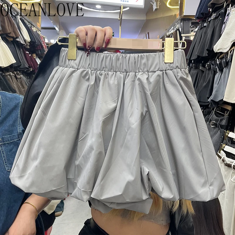 

OCEANLOVE Bud Shorts Mujer Solid Sweet Spring Summer Korean Fashion Pants High Waist Y2k Vintage Loose Pantalones Cortos