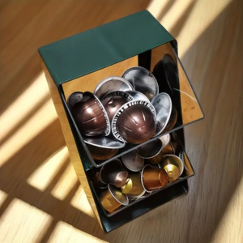 Dual-Compartment Coffee Capsule Storage Box Portable Holder for Coffee Machine - Compatible with Nespresso Dolce Gusto