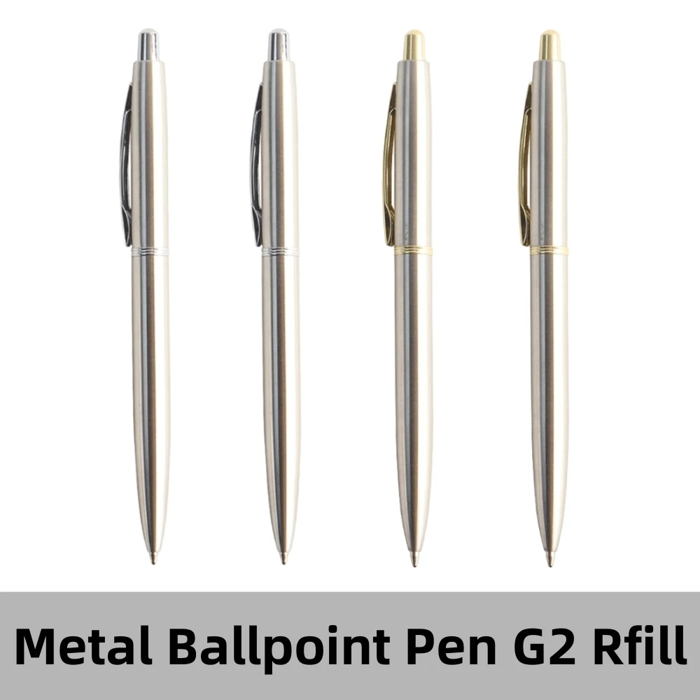 1/2/4/Pcs Metal Ballpoint Pen Promotional Pens G2 Refill Blue Ink Automatic Ballpoint Pens Set For School Stationery Office Pen